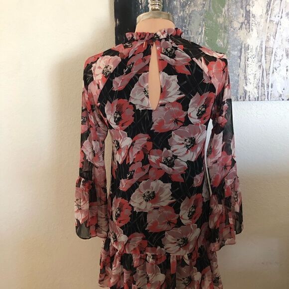 Misa Los Angeles Red/Black Ruffled Mini Dress - Picture 2 of 10